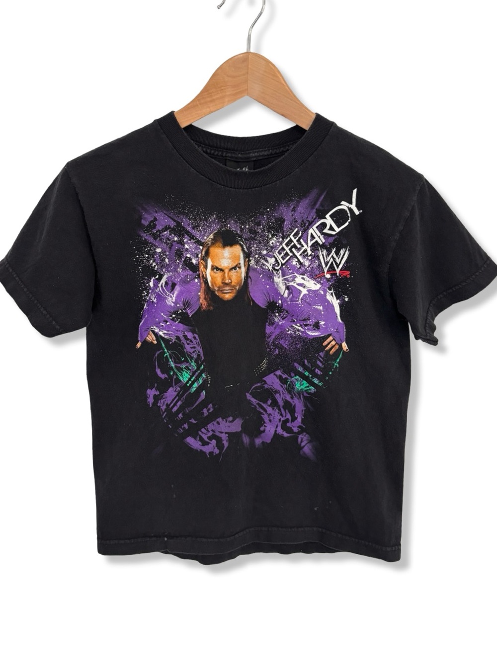Vintage Y2K Jeff Hardy WWE Black Graphic Kids Tee